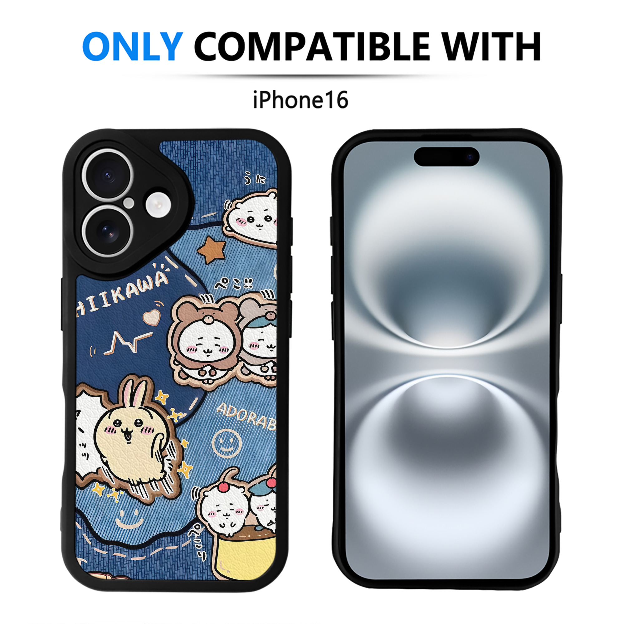 （画像用） ちいかわ Chii-kawa 【iPhone 16シリーズ対応】シリコンスマホケース（レザー調） 材質：シリコン